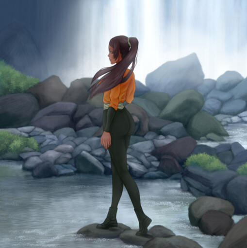 full body painting, detailed background - 125 USD